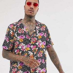 ASOS DESIGN relaxed fit floral spot shirt